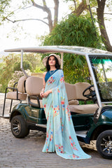 Amazing Sky blue Color Saree