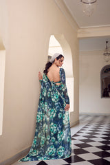 Navy Blue Color Weightless Marble Printed Saree