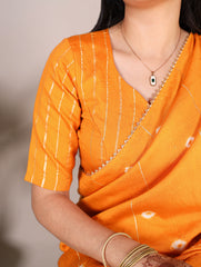 Mustard Elegant Viscose Chanderi Saree