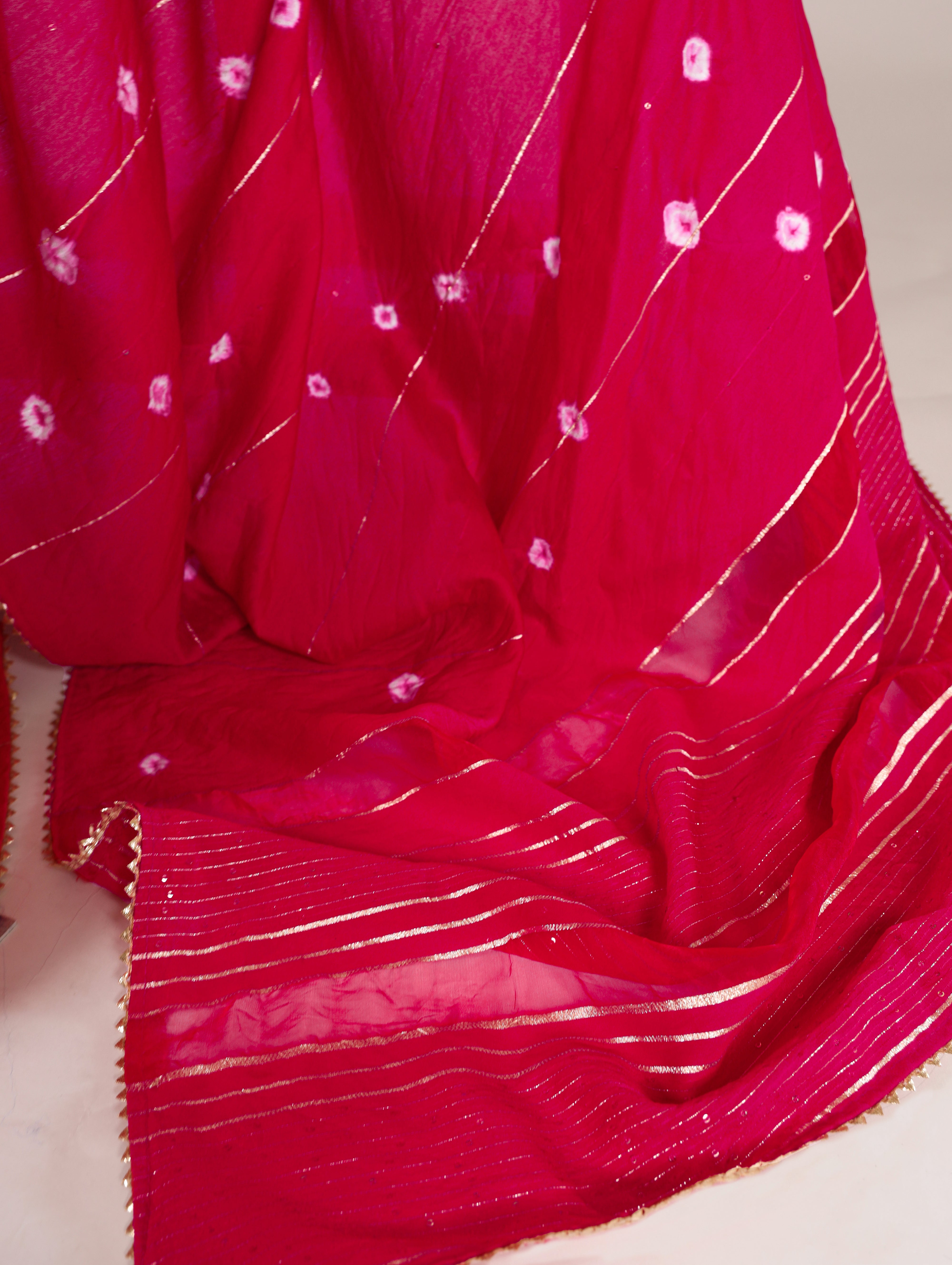 Pink Elegant Viscose Chanderi Saree
