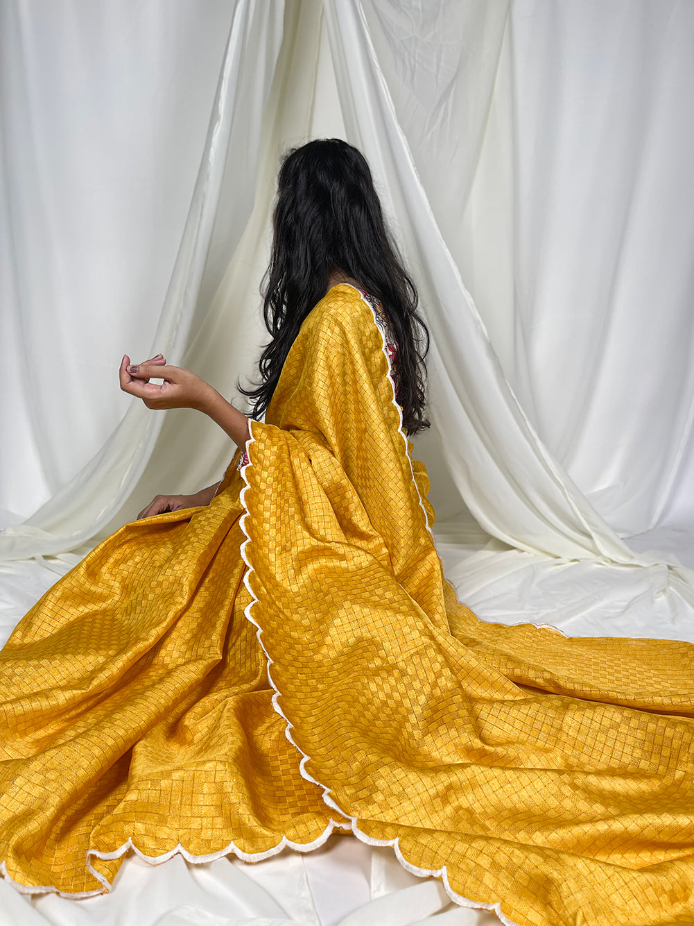 Radiate Elegance in Sunshine Yellow Saree