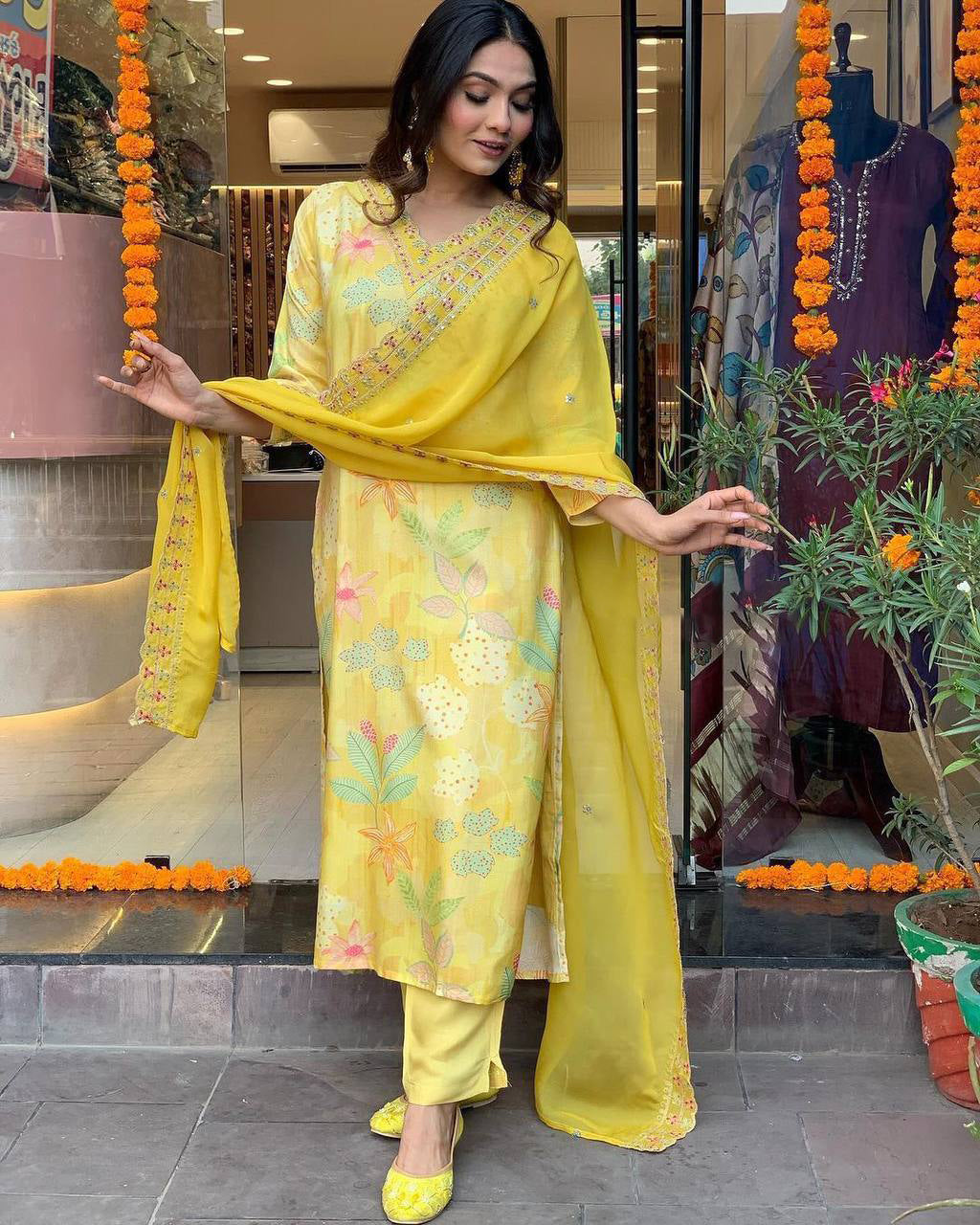 Radiant Yellow Ethnic Suit with Dupatta