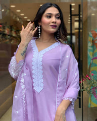 New Georgette Silk Kurtis Pant Whith Dupatta Set Collaction