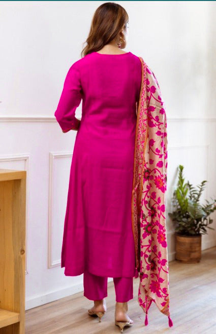 Women Embroidery A-Line Kurta Set