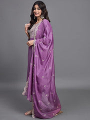 Women Embroidered Straight Kurta Set