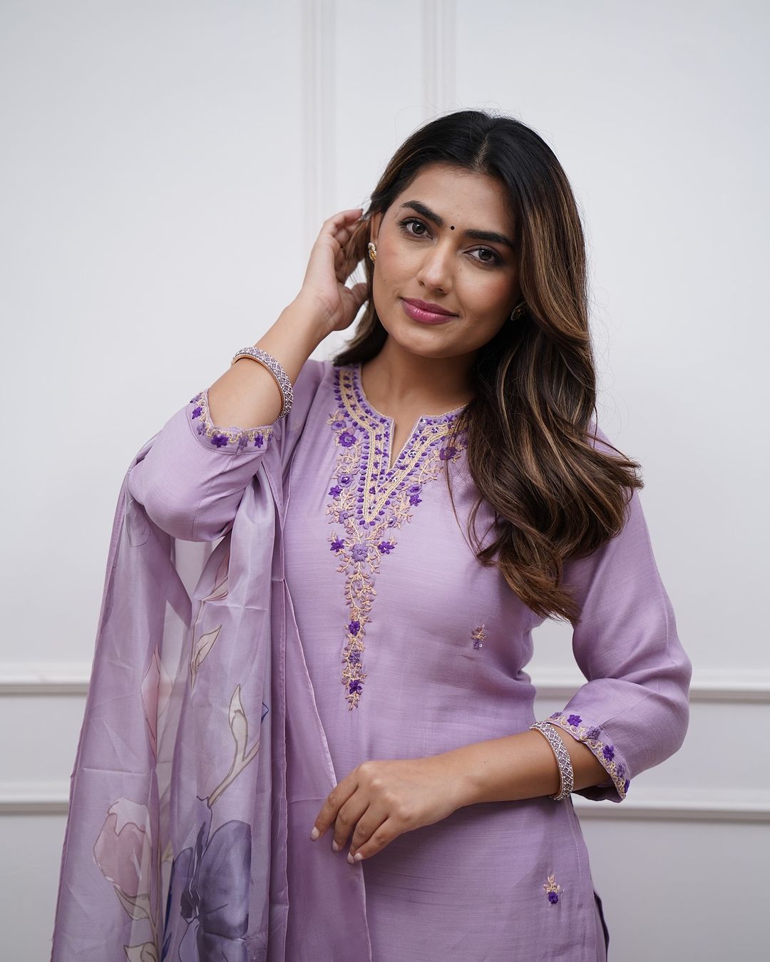 Women’s Beautiful Embroidered Work Kurti Pant and Printed Dupatta Set