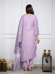 Women’s Beautiful Embroidered Work Kurti Pant and Printed Dupatta Set