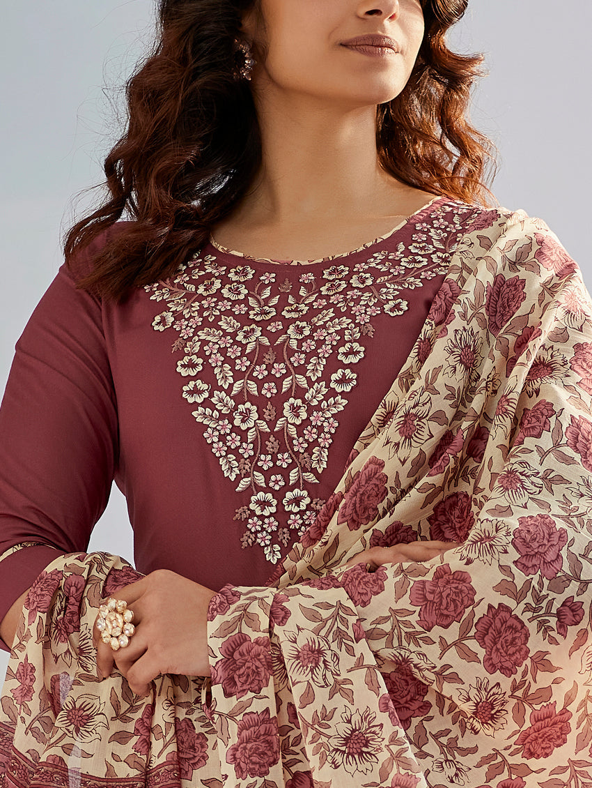 Premium Cotton Kurta Pant With Dupatta Set For Women