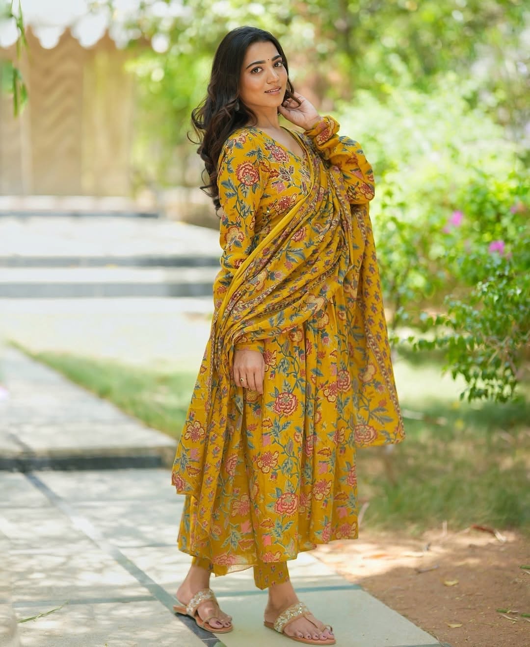 Bright Mustard Ethnic Wear with Dupatta
