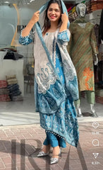DIGITAL PRINTED A-LINE KURTA - PLAZZO WITH DUPATTA