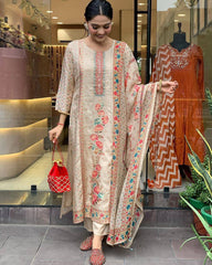Elegant Floral Printed Ethnic Suit Set