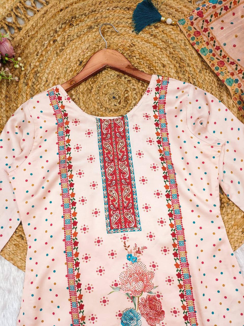 Elegant Floral Printed Ethnic Suit Set