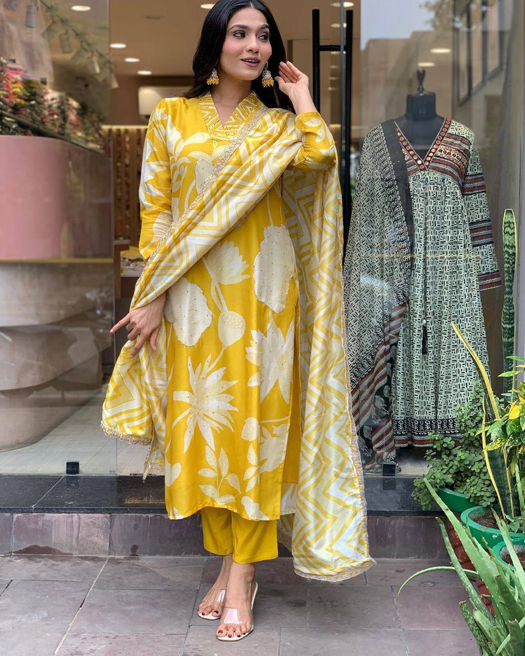 Bright & Beautiful Yellow Traditional Suit