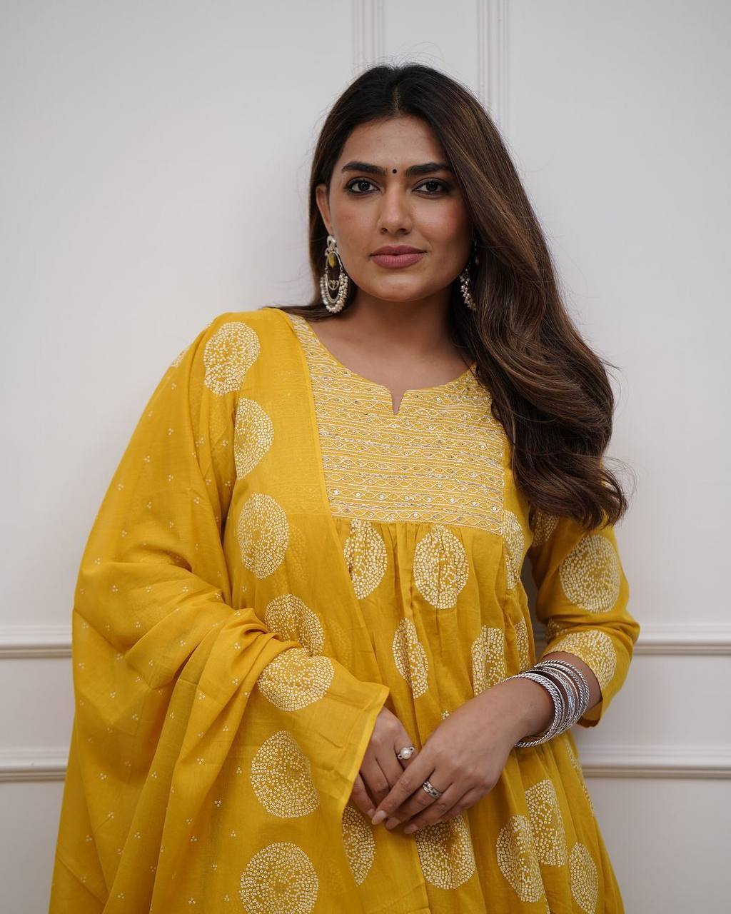 "Sunshine Yellow Printed Cotton Kurta Set – Brighten Up Your Everyday Look"